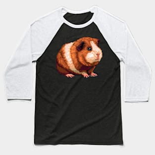 Pixelated Guinea Pig Artistry Baseball T-Shirt